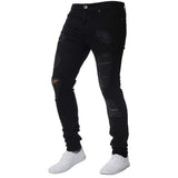 Mens Ripped Jeans Casual Skinny slim Fit Denim Pants Biker Hip Hop Jeans with sexy Holel Skinny Distressed Jeans Denim Pants - webtekdev