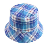 FOXMOTHER New Black White Plaid Check Bucket Hats Fishing Caps Women Mens - webtekdev