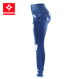 2127 Youaxon New S-XXXXXL Ultra Stretchy Blue Tassel Ripped Jeans Woman Denim Pants Trousers For Women Pencil Skinny Jeans - webtekdev