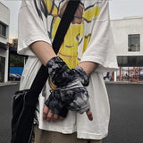 Black Punk Gothic Unisex Fingerless Gloves Cuff Women Men Ninja Sport Outdoor Elbow Length Mittens 2020 Cool Stretch Arm Warmer - webtekdev
