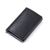 BISI GORO 2020 Credit Card Holder Men And Women Metal RFID Vintage Aluminium Box Crazy Horse PU Leather Fashion Card Wallet - webtekdev