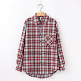 Fashion Women Plaid Shirt Chic Oversized Checked Blouse Long Sleeve Female Casual Print Shirts Loose Cotton Tops Blusas - webtekdev
