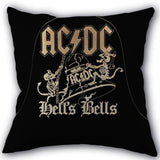 Custom ACDC Band Pillowcase Cotton Linen Fabric Home Textile Square Pillowcase 45X45cm Wedding Decorative No Fade - webtekdev