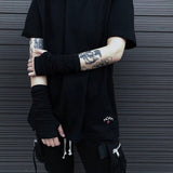 Black Punk Gothic Unisex Fingerless Gloves Cuff Women Men Ninja Sport Outdoor Elbow Length Mittens 2020 Cool Stretch Arm Warmer - webtekdev