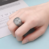 Retro Personality Pentagram Satanism Five-Pointed Star Rings Stainless Steel Gothic Punk Minimalist Signet Ring Men Jewelry Gift - webtekdev