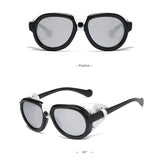 KEITHION Retro Steam punk Sunglasse Men Round Designer Steam Punk PU leather Shields Sunglasses Women Goggles UV400 Gafas de Sol - webtekdev