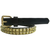 2-Row Studded Leather Belt (Pyramid Studs) - webtekdev