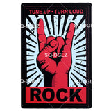 Rock&Roll Metal Sign Plaque Metal Vintage Pub Bar Decor Tin Sign Plate Poster Home Decor Art Painting Wall Sticker - webtekdev
