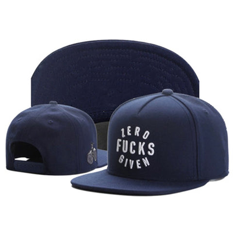 new Brand ZERO GIVEN CAP FUCKS fashion hip hop Headwear snapback hat for men women adult outdoor casual sun baseball cap (navy blue) - webtekdev