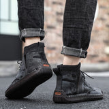 Camouflage Ankle Boots For Men Retro Combat Boots Men's Casual Shoes Breathable Socks Locomotive Tooling Shoes Zapatos De Mujer - webtekdev