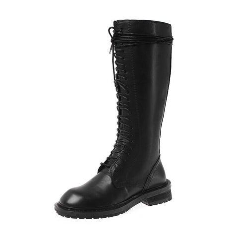 Brand Dr Motocycle Warm Knee High Boots Women Martin Boots Adult lacing Shoes Female Dokter Fashion Woman knight Long Boots - webtekdev