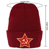 Women Streetwear Winter Beanie Hat Men Elastic Bonnet Communism Icon Printing Fashion Hat Spring Outdoor Sports Skull Cap - webtekdev