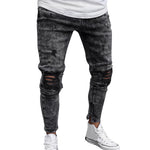 Men's Pants Skinny Stretch Denim Pants Distressed Ripped Freyed Slim Fit Casual Autumn Jeans Trousers Mens Long Pants Fashion - webtekdev