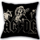 Custom ACDC Band Pillowcase Cotton Linen Fabric Home Textile Square Pillowcase 45X45cm Wedding Decorative No Fade - webtekdev