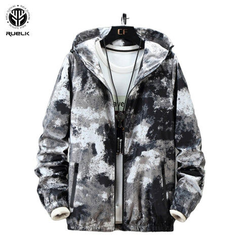 RUELK 2020 Spring And Autumn Men's Casual Fashion Camouflage Hooded Jacket Trend Men's  Camouflage Coat Cool Windbreaker M-5XL - webtekdev