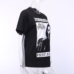 Raisevern 2019 Dark Punk Style  Bad Girl Death T-Shirts Female Weird Death Print Tide Brand Short Sleeve - webtekdev