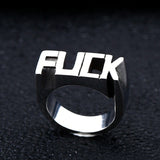 Endless Fashion Letter Ring Man Style Stainless Steel Rings For women Wedding Custom Letters Initials Ring F Word Punk Style - webtekdev
