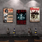 Rock N Roll Metal Poster TIn Sign Vintage Doors Kiss Queen Band Metal Sign Chic Man Cave Home Metal Wall Decor - webtekdev