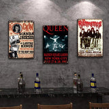 Rock N Roll Metal Poster TIn Sign Vintage Doors Kiss Queen Band Metal Sign Chic Man Cave Home Metal Wall Decor - webtekdev