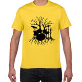 Drums tree funny TShirt men cool Man Drummer loose cotton Vintage Graphic Music Novelty streetwear men t shirt men homme clothes - webtekdev