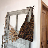2020 Women Casual Bag Leopard Print Tote Single Shoulder Bag (Pure Cotton Large capacity Handbags) Travel Shopping Cluch Bag - webtekdev