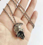 2019 Explosions Retro Half Skull Necklace Metal Skull Pendant Gothic Jewelry Choker Pendant Crow Skull Chain Skeleton Trendy - webtekdev