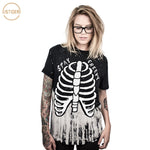ISTider 2019 New Halloween Party Shirt STAY CREEPY Skeleton T Shirt Women Men Hip Hop Streetwear Plus Size Loose T-Shirt femme - webtekdev