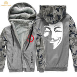 V for Vendetta Mask Guy Fawkes Fashion Hoodies Mens 2020 Winter Fleece Plus Size Sweatshirt Men Thicken Men's Coat Casual Jacket - webtekdev