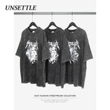 UNSETTLE 2020SS Harajuku T-shirts Rock Summer Men/Women Hip Hop Print  Fashion Streetwear Frayed t shirt Short Sleeve Tee Tops - webtekdev