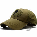 LIBERWOOD Punisher Skull Multicam Operator Cap Men Mesh summer Fitted Tactical Cap Special Force Sniper SWAT Hat place patch OD - webtekdev