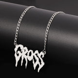 Funny Gross Letter 600mm Chain Women Gothic Punk Girls Street Pandent Necklaces Harajuku Fashion Hip Hop Unisex Collares (XL1230 60cm) - webtekdev