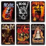 ACDC Band Rock N Roll Plaque Metal Vintage Tin Sign Retro Bar Pub Home Decor Living Room Wall Art Metal Painting Poster - webtekdev