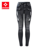 2168 Youaxon New Black Motorcycle Biker Zip Jeans Women`s Mid High Waist Stretch Denim Skinny Pants Motor Jeans For Women - webtekdev