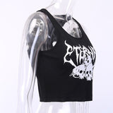 Raisevern 2019 Summer New Punk Style Navel Camis Gothic Vest ETERNAL Print Sexy Streetwear Women - webtekdev