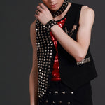 New 2019 Men's Clothing Personality trend vest costumes punk rock scene hip-hop nightclub coat singer costumes - webtekdev