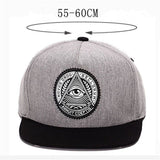 New 2019 Fashion Round Label Triangle Eye Illuminati Snapback Hats Women Adjustable Baseball Cap Men Snapbacks Hip Hop Hat - webtekdev