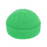 Brimless Hats Hip Hop Beanie Skullcap Street Knitted Hat Women Men Acrylic Unisex Casual Solid Pumpkin Portable Melon Cap - webtekdev