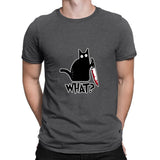 Cat What T Shirt Murderous Cat With Knife Funny Halloween Gift T Shirt Unisex Cotton T shirts for men and women - webtekdev