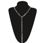 Double layer Lock Chain necklace punk 90s link chain silver color padlock pendant necklace women fashion gothic  jewelry - webtekdev