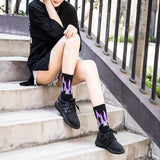 Hip Hop Hit Men Fashion  Color On Fire Crew Socks Red Flame Blaze Power Torch Hot Warmth Street Skateboard Socks wowen socks - webtekdev