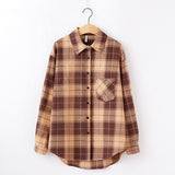 Fashion Women Plaid Shirt Chic Oversized Checked Blouse Long Sleeve Female Casual Print Shirts Loose Cotton Tops Blusas - webtekdev