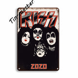 Rock N Roll Metal Poster TIn Sign Vintage Doors Kiss Queen Band Metal Sign Chic Man Cave Home Metal Wall Decor - webtekdev