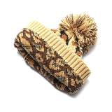 Knitted Leopard Beanie Winter Hat Fashion Adult Fall Thick Warm Bonnet Skullies Beanie Soft Knitted With Tag - webtekdev