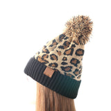 Knitted Leopard Beanie Winter Hat Fashion Adult Fall Thick Warm Bonnet Skullies Beanie Soft Knitted With Tag - webtekdev