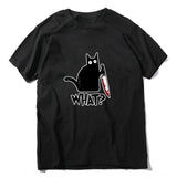 Cat What T Shirt Murderous Cat With Knife Funny Halloween Gift T Shirt Unisex Cotton T shirts for men and women - webtekdev