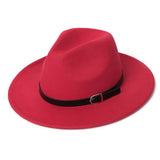 Fedora Hat Men Women Imitation Woolen Winter Women Felt Hats Men Fashion Black Top Jazz Hat Fedoras Chapeau Sombrero Mujer 2019 - webtekdev
