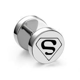 Fashion Black Stainless Steel Earrings Women Men's Barbell Dumbbell Punk Gothic Piercing Stud Earring for Men 2020 - webtekdev