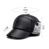 New fashion Men Leather Trapper Hat Baseball Cap Outdoors Hunting Aviator Ear Flap Winter Men Women Caps Casual Visor Adjustable - webtekdev
