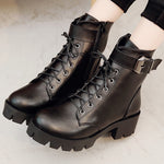 Fashion Leather Martins Boots Woman shoes Winter Warm Lace-up Ankle Boots For Woman High Quality Waterproof Platform Boots Drop - webtekdev