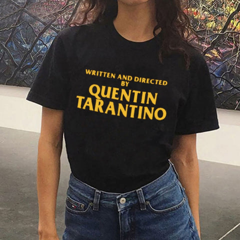 Written and Directed By Quentin Tarantino Letters T-shirt Tumblr Hipsters Funny Harajuku Vintage T Shirt Womens Summer 2020 New - webtekdev